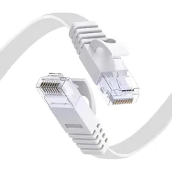 MobileKing Flachband LAN-Kabel Cat 6 – 15 Meter – Weiß – Highspeed Ethernet Netzwerkkabel für Router, PC & Smart TV