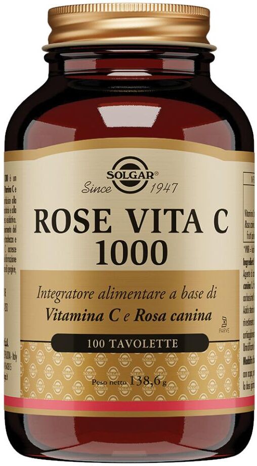 SOLGAR IT. MULTINUTRIENT SpA Solgar - Rose Vita C 1000 100 Tavolette - Integratore di Vitamina C con Estratto di Rosa Canina