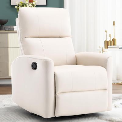 EBELLO Manual Swivel Rocker Recliner Chair 360° Swivel & 150° Recline Faux Leather Single Sofa