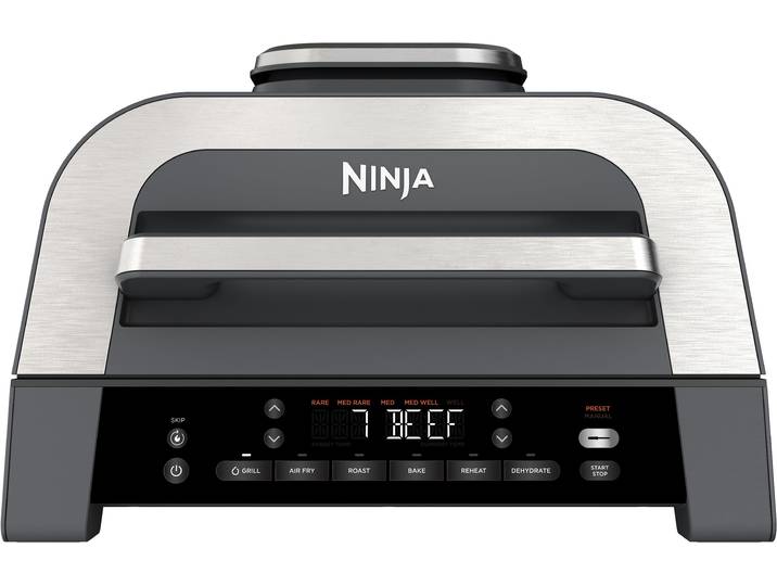 Tischgrill NINJA DG551EU , schwarz (schwarz, edelstahl), B:28,2cm H:40cm T:42cm, Kontaktgrill_Standgrill_Tischgrill_Teppanyakigrill, Tischgrill, 6-in-1 MAX Grill und Heißluftfritteuse