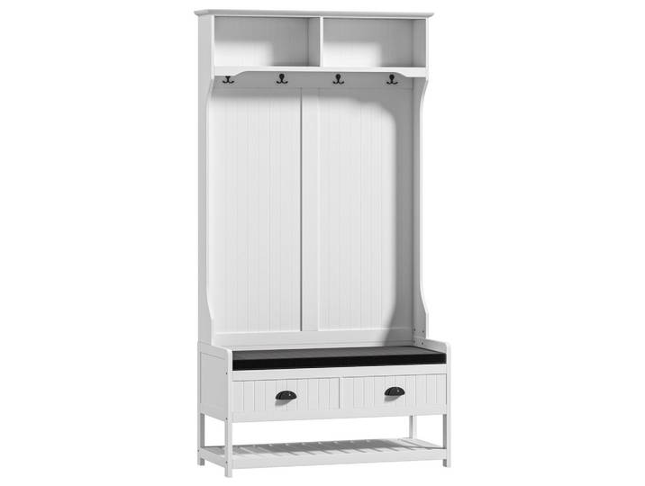2-IN-1 Garderobenständer, Kleiderständer mit 4 Haken, Garderobe mit Schuhbank