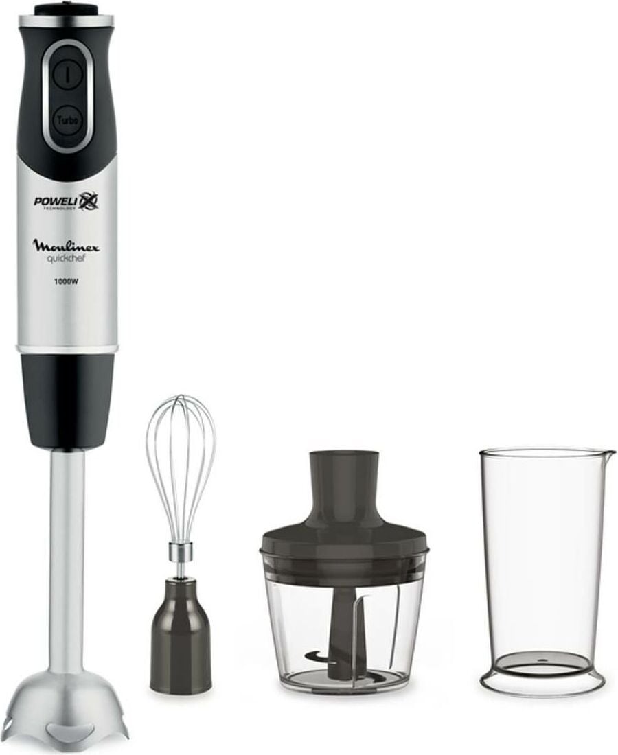 Moulinex PerfectMix+ DD6A5 Staafmixer met Pulsfunctie, 1000 W, Zwart, RVS