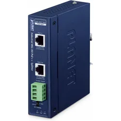 Planet IPOE-176S IP30 Industrial Single-Port 10Gbps 802.3bt PoE++ Splitter 12V, Netzwerk Switch, Blau