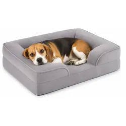 Relaxdays Orthopädisches Hundebett Memory Foam Grau