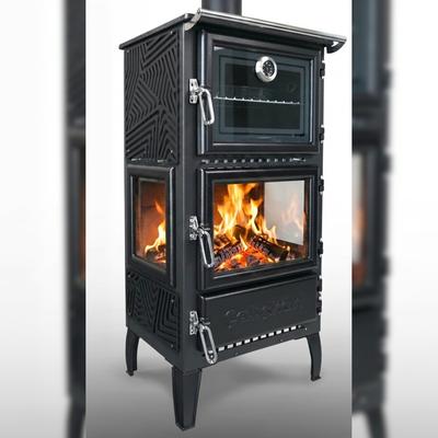 EEK A - Dreischeiben-Holzherd Modell 306-3D Backfach+Herdplatte - 12,10 kW