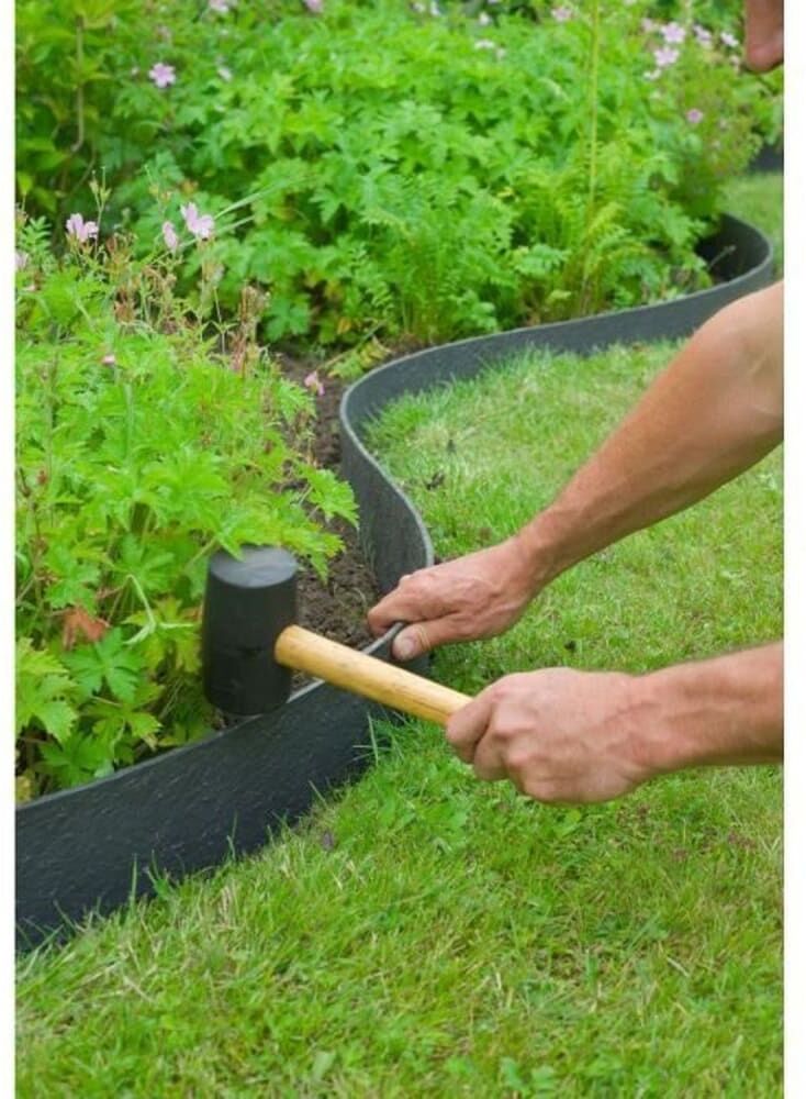 Nature Bordure de jardin 0,12 x 12 m 5 mm noir Noir 24x23x14cm