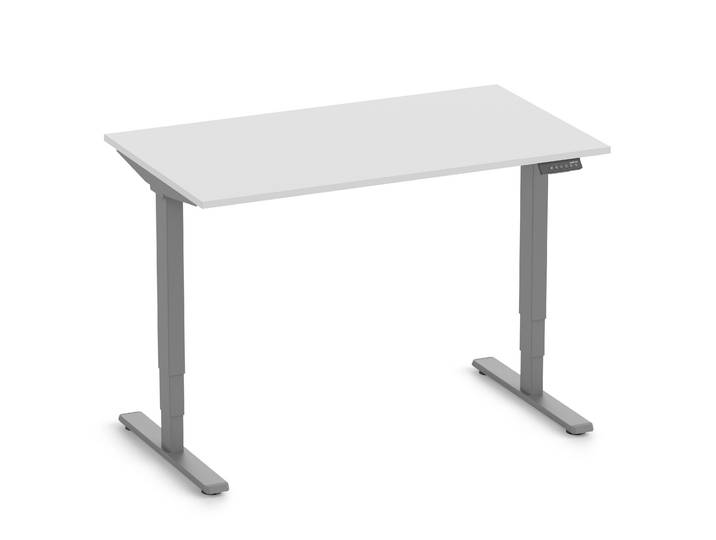 FOKUS Gestell Grau, Tischplatte 1200 x 700 x 19 mm Lichtgrau