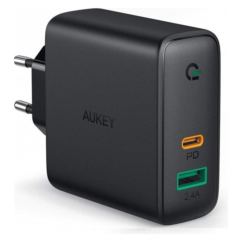 Aukey Focus Duo Black Indoor (30 W, 2 Ports) (PA-D1)