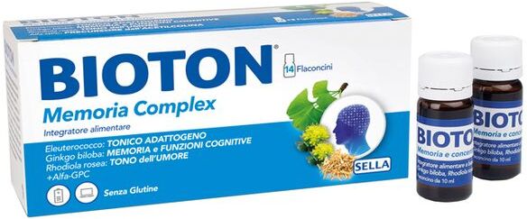 SELLA Srl Bioton Memoria Complex 14 Flaconcini Da 10ml - Integratore Alimentare per la Memoria