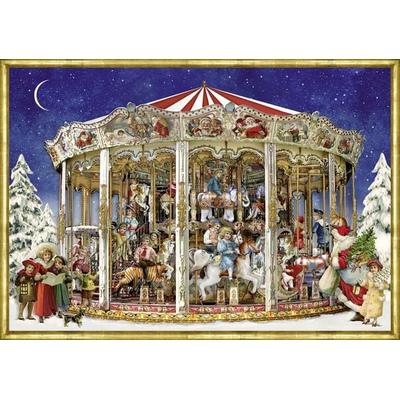 A4-Wand-Adventskalender – Nostalgisches Weihnachtskarussell