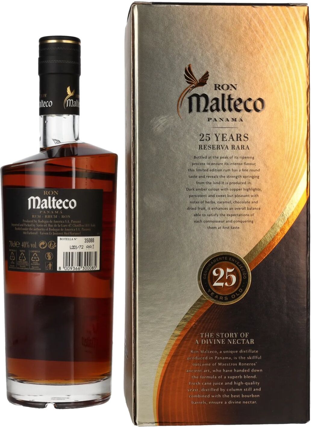 Ron Malteco 25 Años Reserva Rara 40% Vol. 0,7l in Geschenkbox