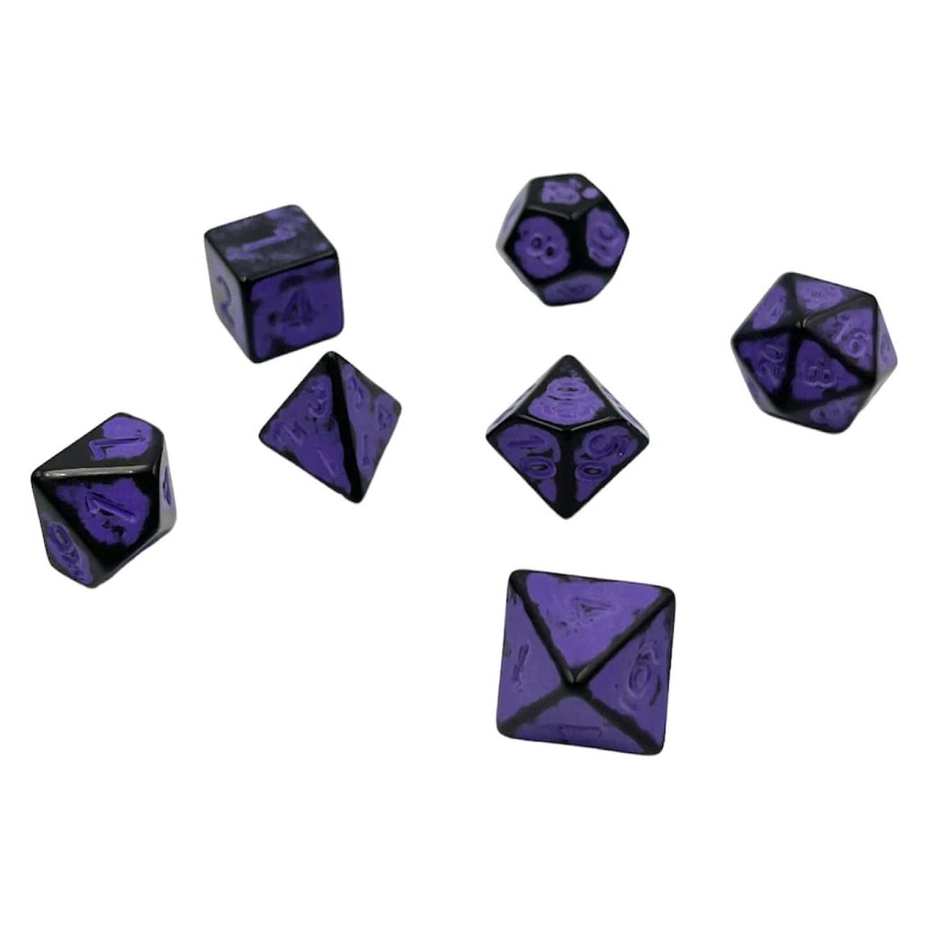 Dice4friends Würfelset Antik Dark Knight: Purple (7) (DIC37396)