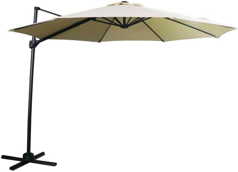 amicasa Lipari Outlet - Ombrellone Braccio Da Giardino Decentrato Ø 3 Metri Con Top Colore Ecrù - Lipari