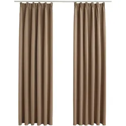 vidaXL Verdunkelungsvorhänge mit Haken 2 Stk. Taupe 140x175cm