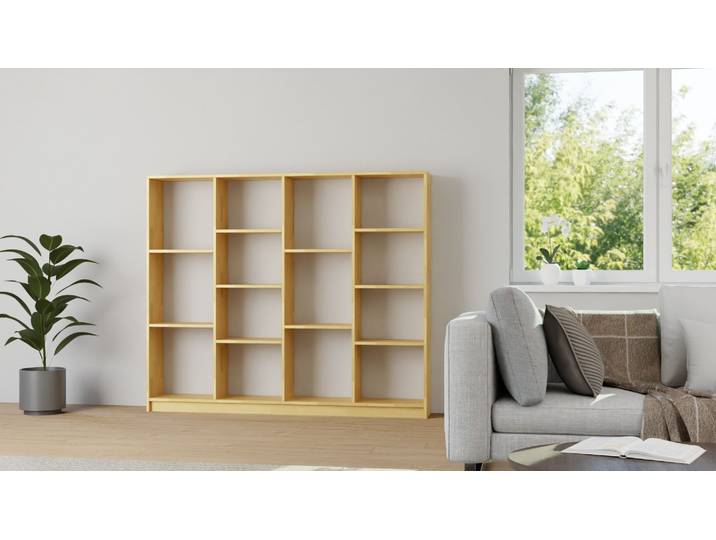 Grande bibliothèque moderne sur mesure Hêtre Naturel huilé