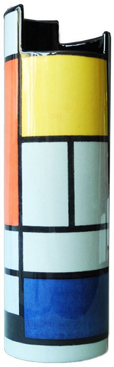 Vaas met Piet Mondrian motief van Omgoods