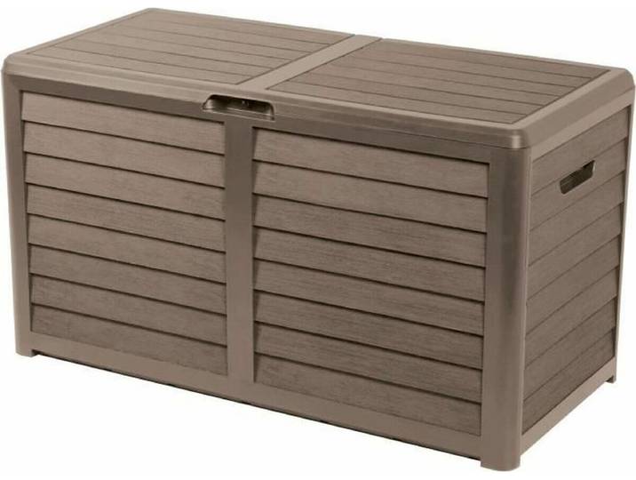 EDA 010290 BR.T CX1 EDA Coffre de jardin BAYA\, 420 litres\, aspect bois\, marron