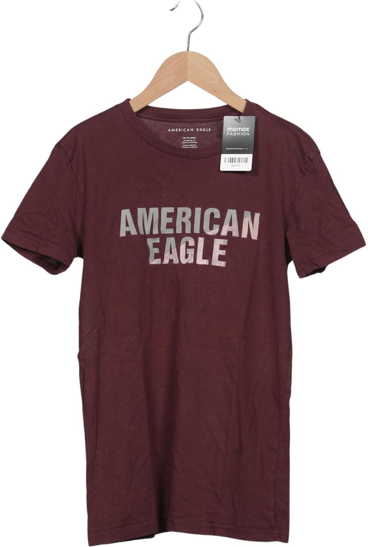 American Eagle Outfitters Herren T-Shirt, Bordeaux, Gr. XS, Baumwolle - Second Hand