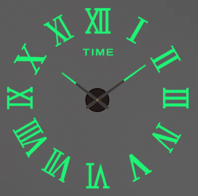 Inspire Picks 3D DIY Frameless Wall Clock Luminous Silent Modern Wall Decor Stickers 033 Luminous 3d 37 Inch (90cm)