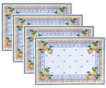 Threadmade Capri Lemon Placemat, Set of 4 - 13x19