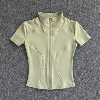 Uplifted Goods Waist Slimming Zip Up Top For Women Lightweight And Quick Dry light Green s