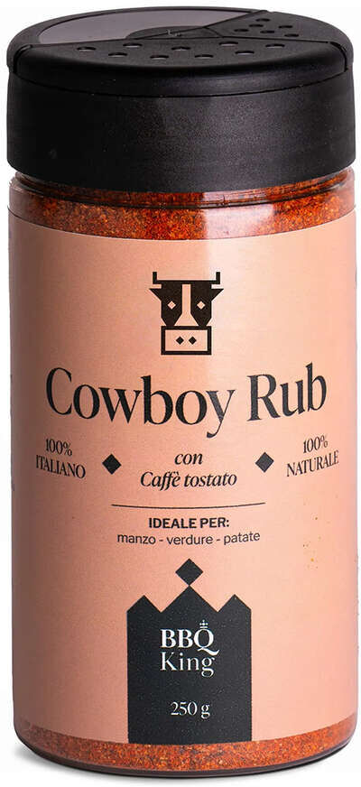 BBQ King Cowboy Rub (250 g) - Condimento per Carni Rosse