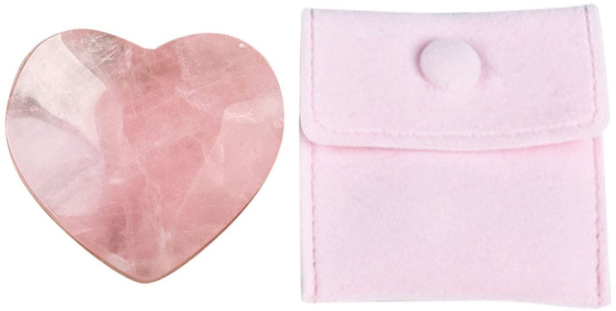 Dailygoods Hartvormige Decoratie Roze Glas - 5 cm