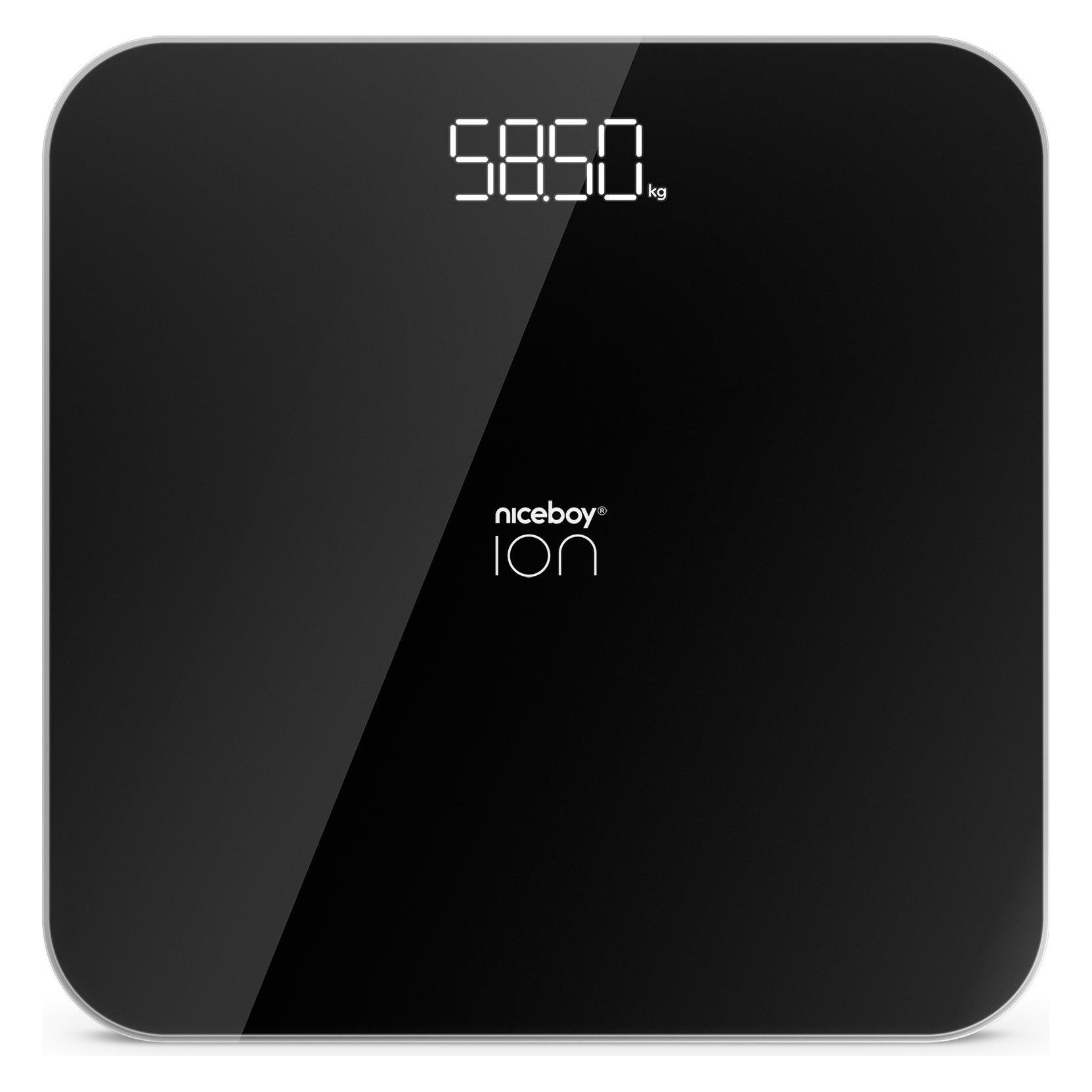 Niceboy ION FitScale schwarz / Personenwaage / bis 180 kg / 3x AAA (180 kg) (fit-scale-black)