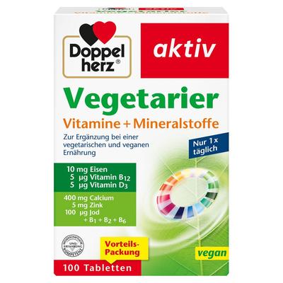 Doppelherz Vegetarier Vitamine+Mineralstoffe aktiv 100 St Tabletten