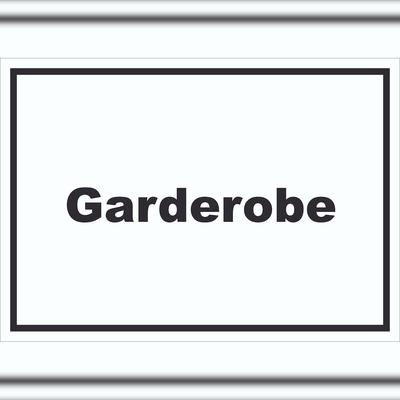 HB-Druck Garderobe Schild mit Text Kleidung aufbewahren waagerecht A2 (420x594mm)