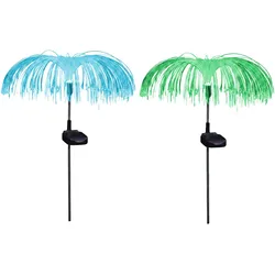 2x RGB LED Solarlampe Stecklampe Außen Erdspieß Farbwechsel Schwarz H 60 cm