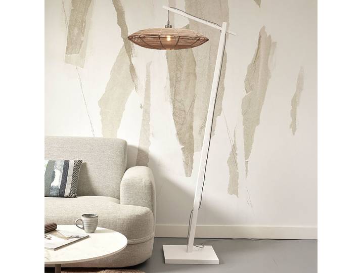 Lampadaire Tanami - Type C Ø 55cm Beige/Beige/Blanc Bambou E27