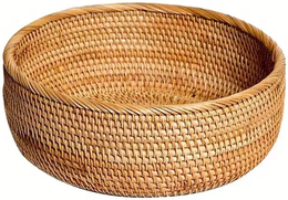 Friendly Fresh Finds Hand Woven Rattan Storage Basket Natural Wicker Organizer For Kitchen And Home s