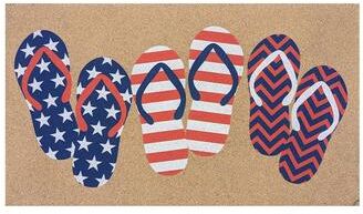 Evergreen "28"" x 16"" Natural Coir Mat, Flip Flops"