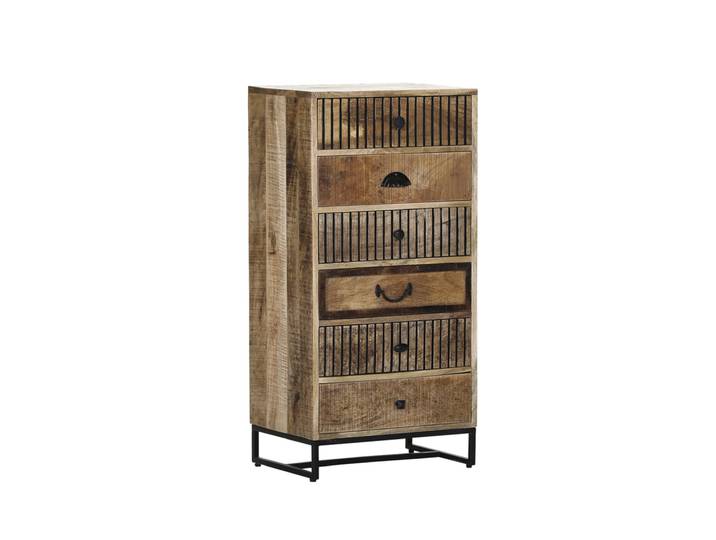 Kommode GENESIS 50 x 100 cm Mango massiv natur/schwarz
