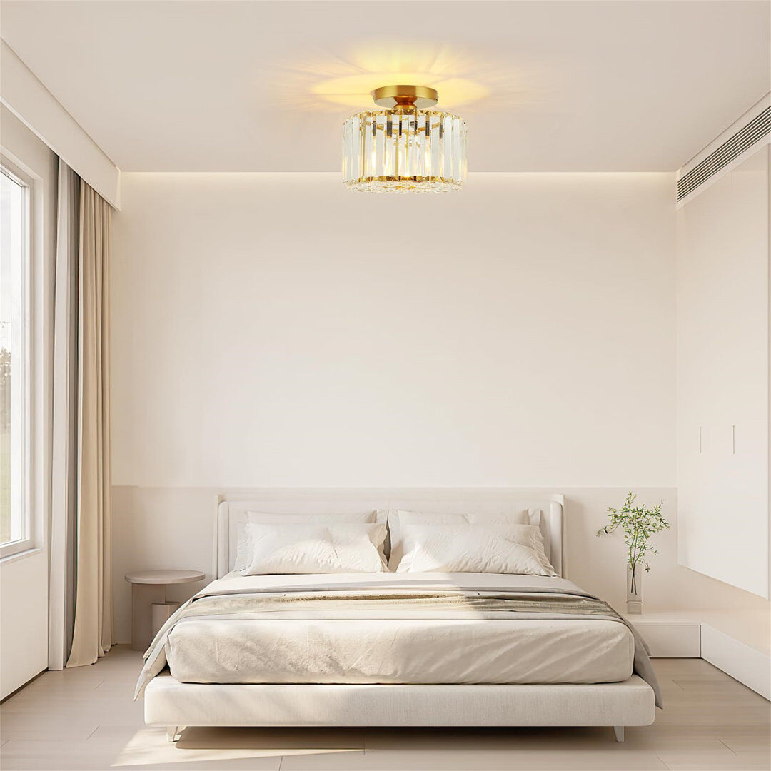 Fairmont Park Aithen Crystal Flush Mount Gold 18.6cm H X 23cm W X 23cm D