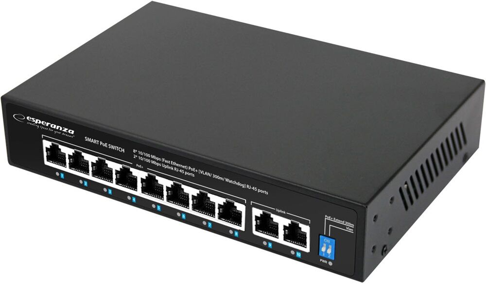 Switch PoE 100/1000Mbps (10 Portas) - ESPERANZA