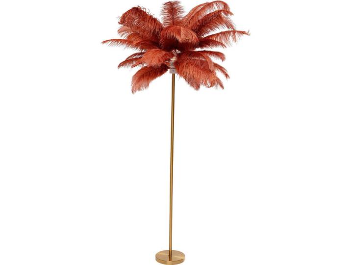 Kare-Design Stehleuchte, Messingfarben, Naturmaterialien, Federn, 65x165x65 cm, Lampen & Leuchten, Innenbeleuchtung, Stehlampen, Stehlampen