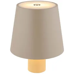 Tischlampe Flaschenleuchte LED sandfarben Tischleuchte Gartenleuchte Außenlampe Terrassenlampe, 3W 130lm warmweiß, DxH 10,6 x 13 cm
