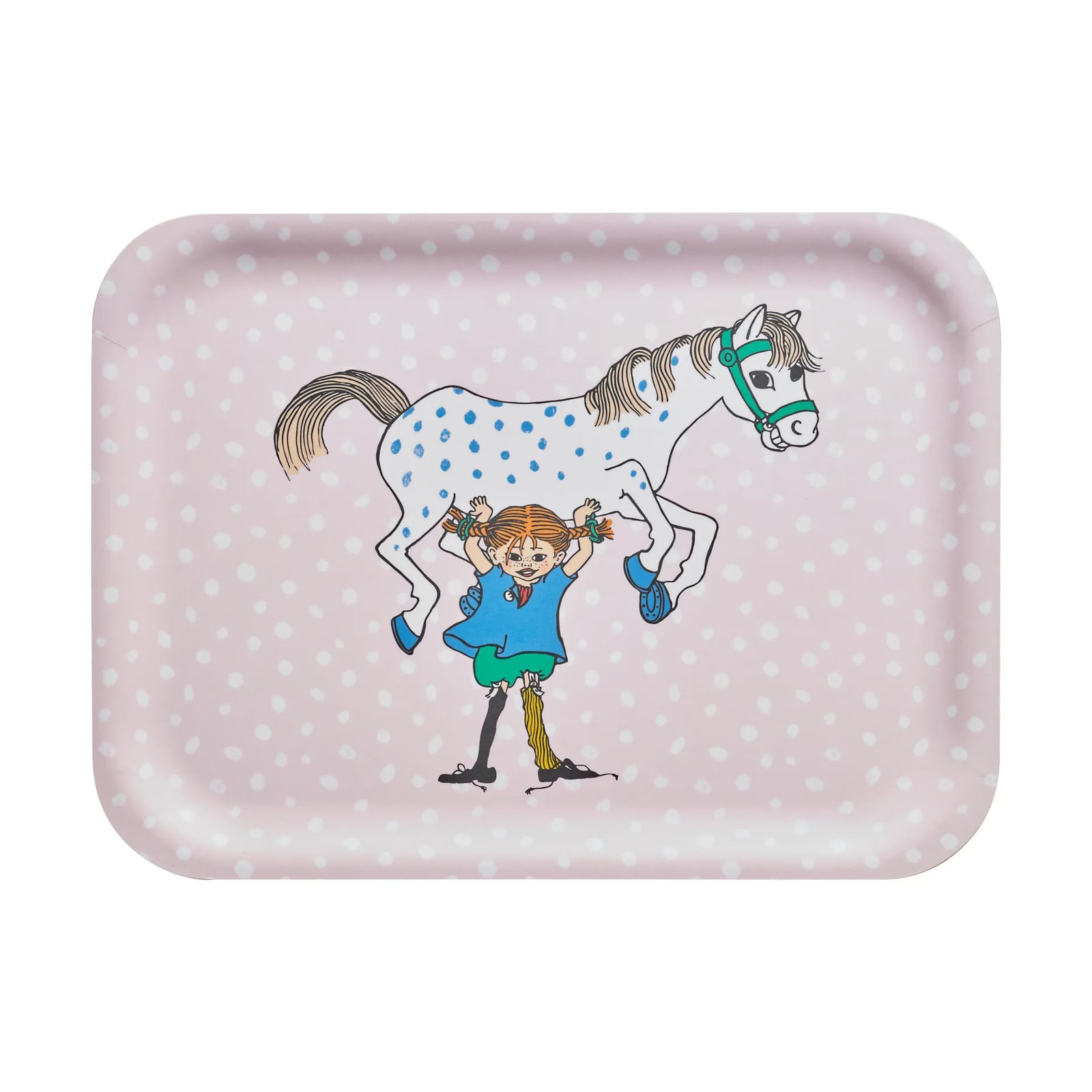 Muurla Pippi dienblad Pippi and the Horse 20 x 27 cm