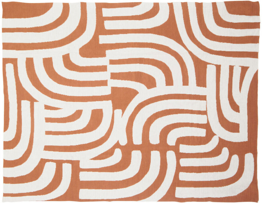 Premier Housewares Bosie Geometric Machine Woven Blanket Brown/Beige 170cm W X 130cm L