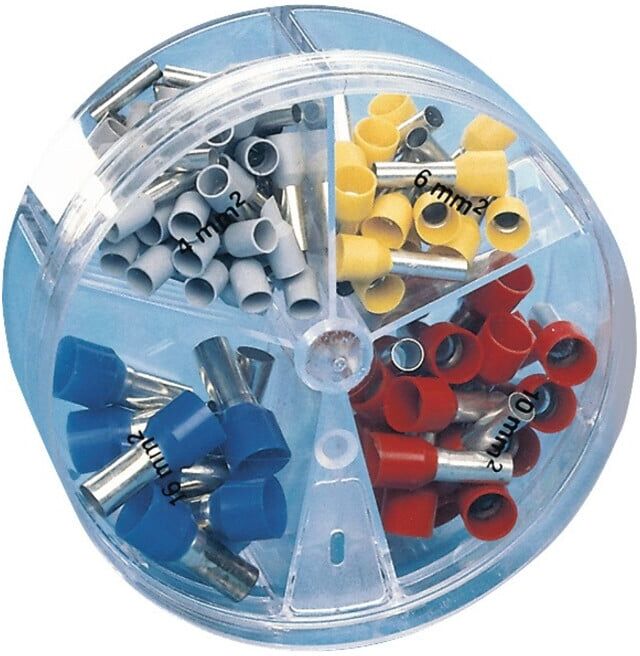 Assortiment d'embouts de câble 100 pces 4,00 - 16,00 mm² boîte en plastique ; Industrial Quality Supplies (995.645)