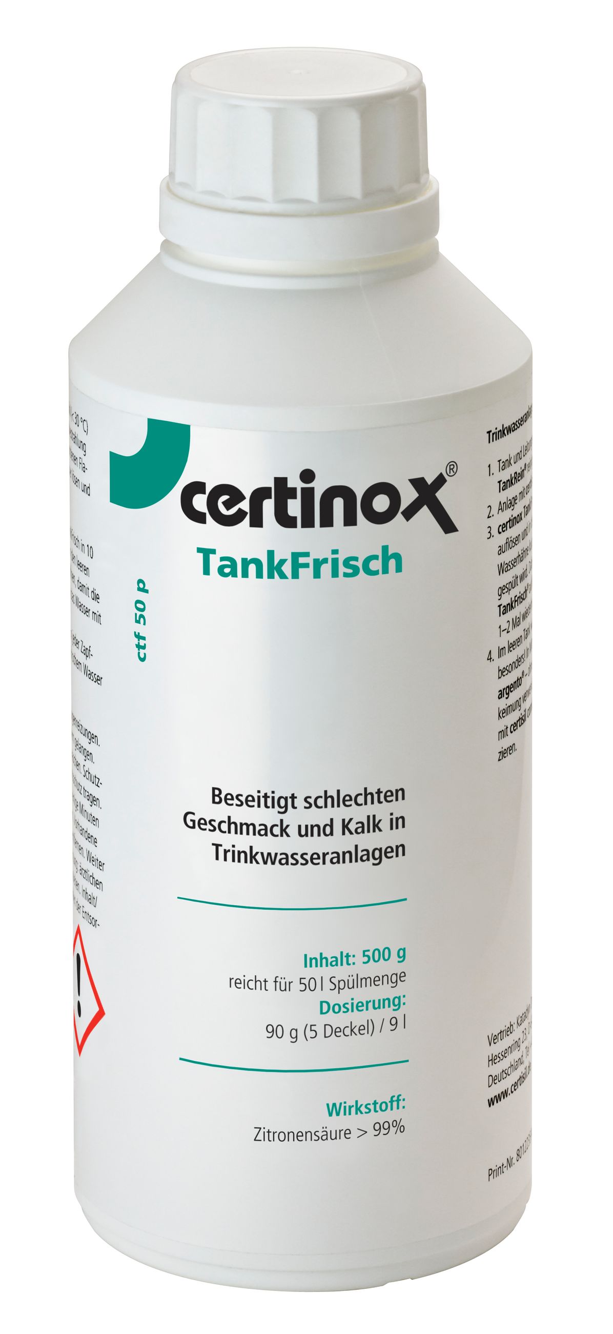 500g Tankaufbereitung Tankfrisch Pulver Certinox 8012196