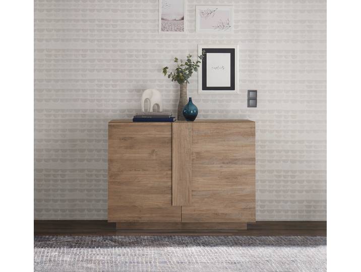 Sideboard HOME AFFAIRE Jupiter, Breite 121 cm, Kommode 2 Türen - Soft Closing, Anrichte , braun (mercure nb holzstruktur), B:121cm H:90cm T:44cm, Sideboards, Sideboard, moderne Griffblende, FSC, cleveres Stauraumkonzept