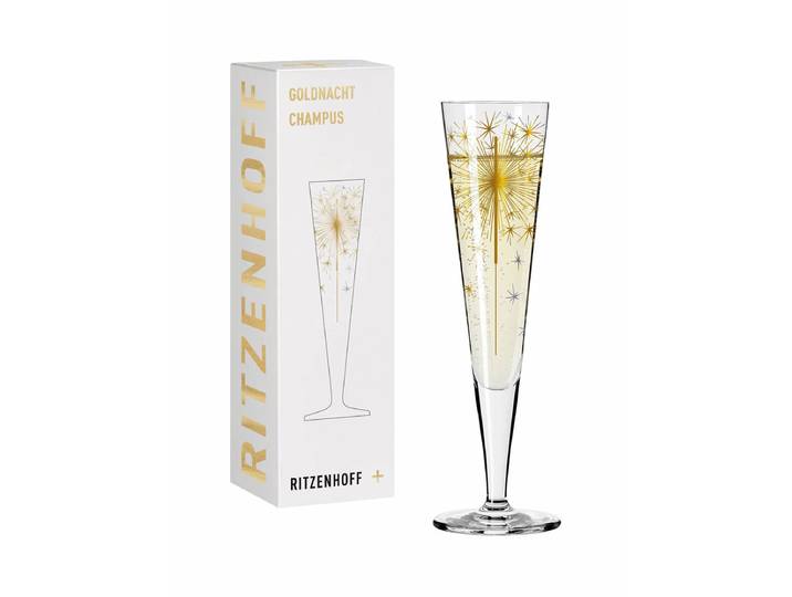 Ritzenhoff Goldnacht No5 Sternenfeuer Champagnerglas