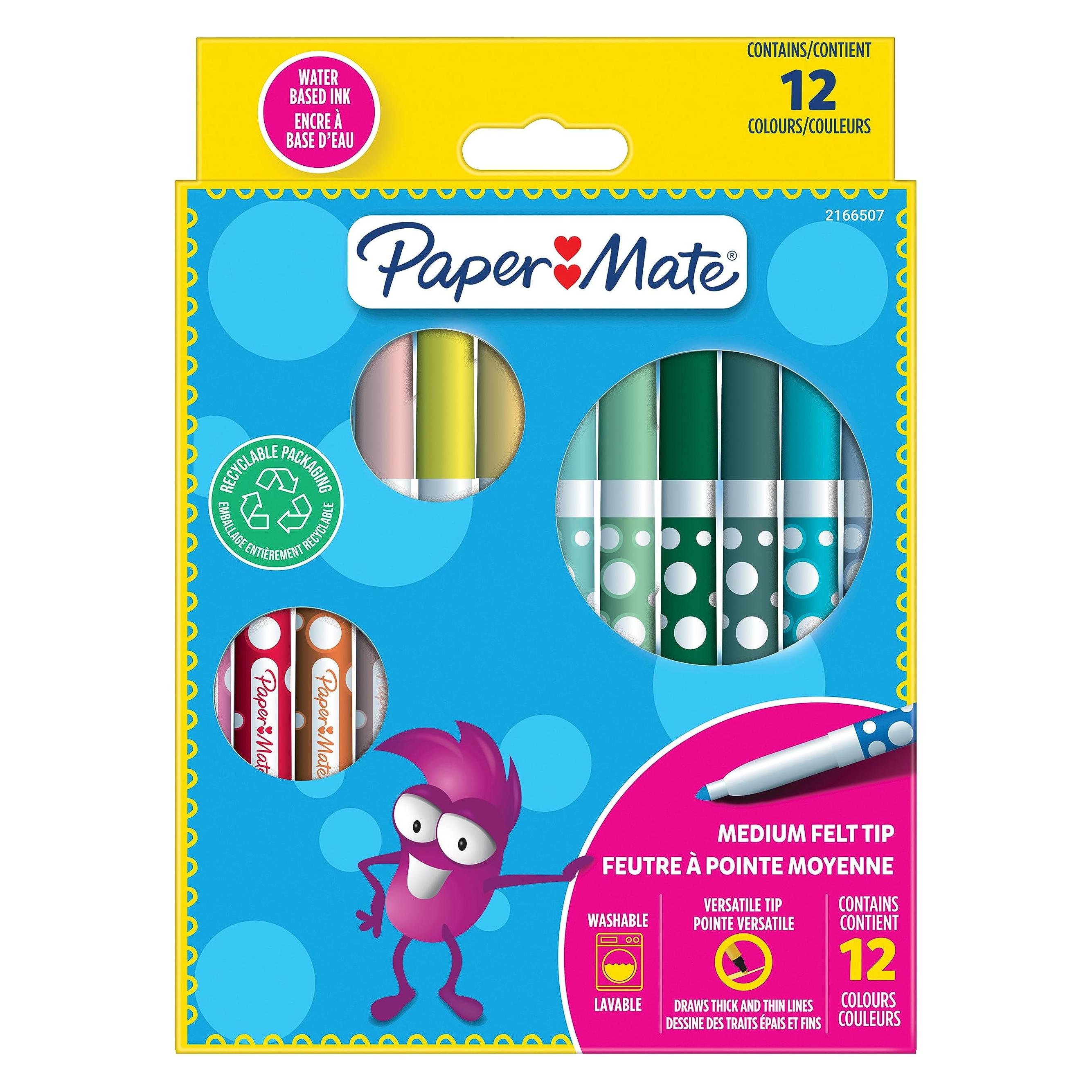 Paper Mate Filzstifte Kids Colouring Bunt 12er M Blister (12x) (2166507)
