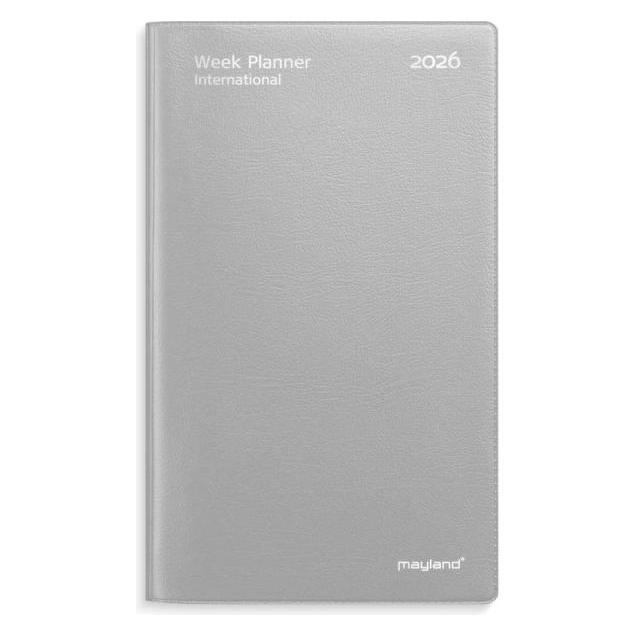 Mayland-Burde Week Planner w formacie poziomym srebrny winyl 2026 (1 Woche / 2 Seiten) (26085400)