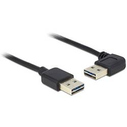 Delock USB-Kabel USB 2.0 USB-A Stecker, USB-A Stecker 2.00 m Schwarz beidseitig verwendbarer Stecker 85557