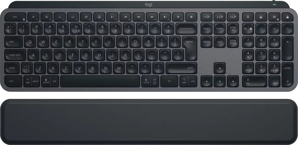 Logitech MX Keys S Graphite US International + MX Palm Rest Bundle 920-011589