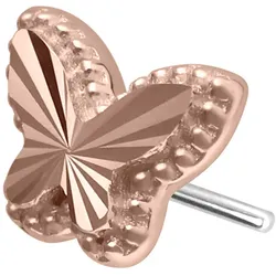 14 Karat Gold Aufsatz mit Titan Push Pin SCHMETTERLING